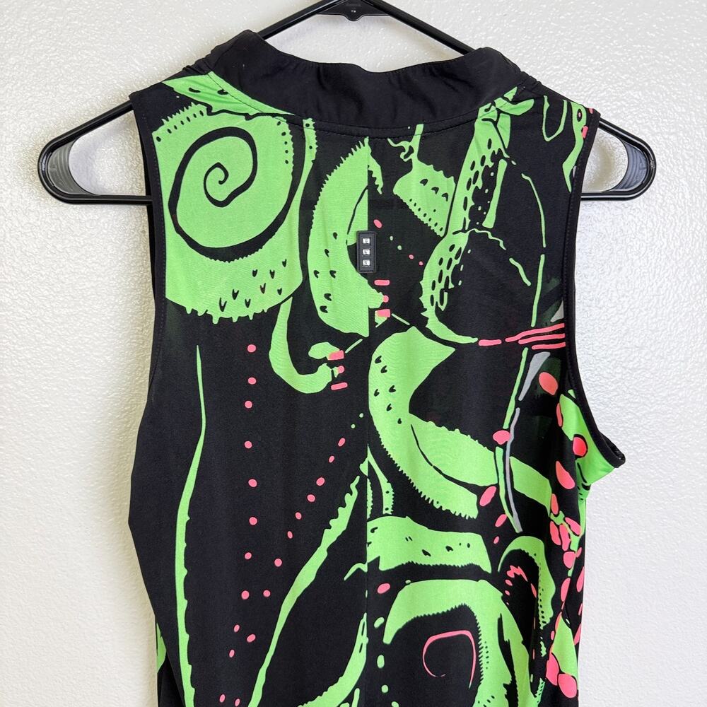 Jamie Sadock Dress Medium Green Sleeveless Graphic Tentacle Tennis Sport Sign * - Picture 11 of 13